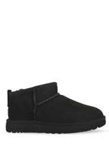 Boots Classic Ultra Mini Uit Leder Ugg Zwart women - 01116109